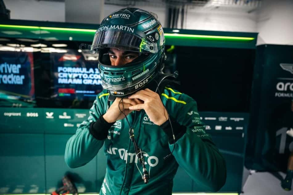 Lance Stroll, da Aston Martin, em GP de Miami na temporada 2024 da Fórmula 1 (Foto: AFP)