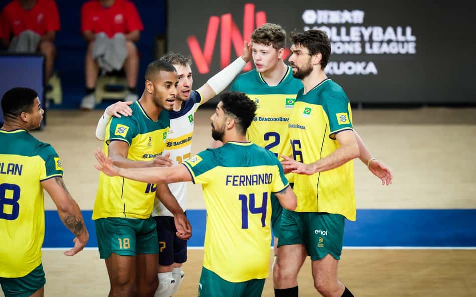 Brasil domina e vence a Alemanha pela Liga das Nações de Vôlei Masculino