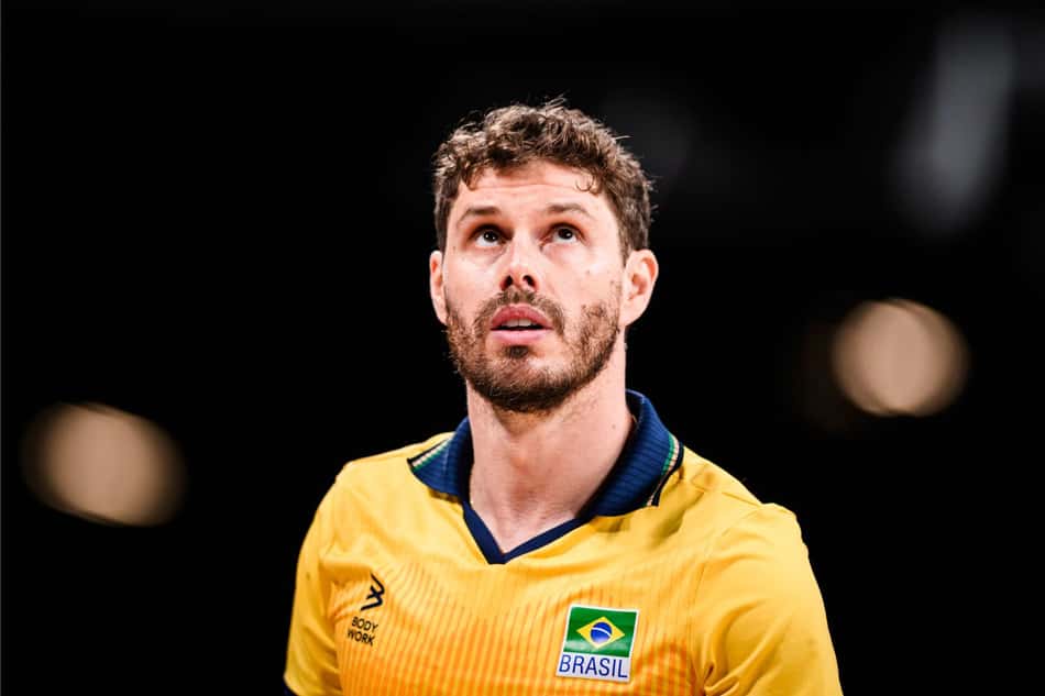 Bruninho em ação pela Seleção Brasileira contra a Polônia (Foto: Divulgação / FIVB)