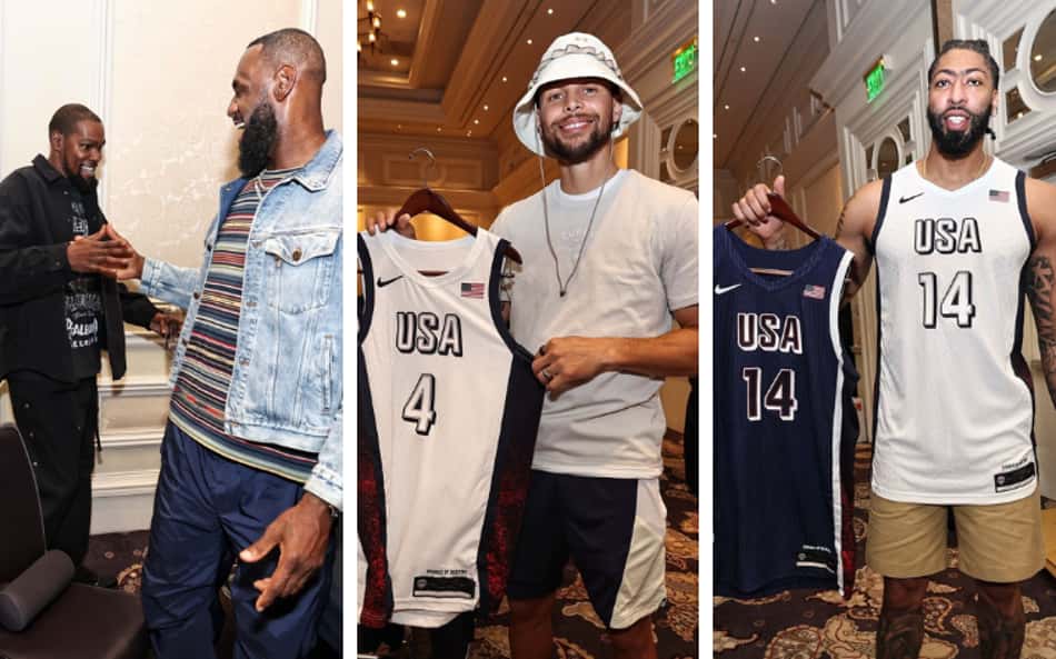 Durant, James, Curry e Davis – reunião do Dream Team