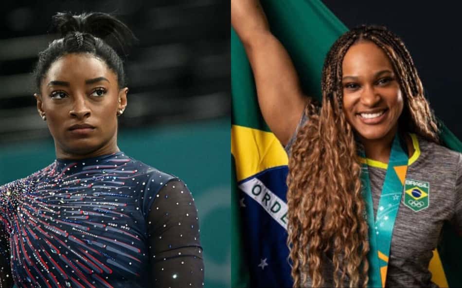 Simone Biles faz salto 'perfeito' em treino e acirra rivalidade com Rebeca Andrade nas Olimpíadas