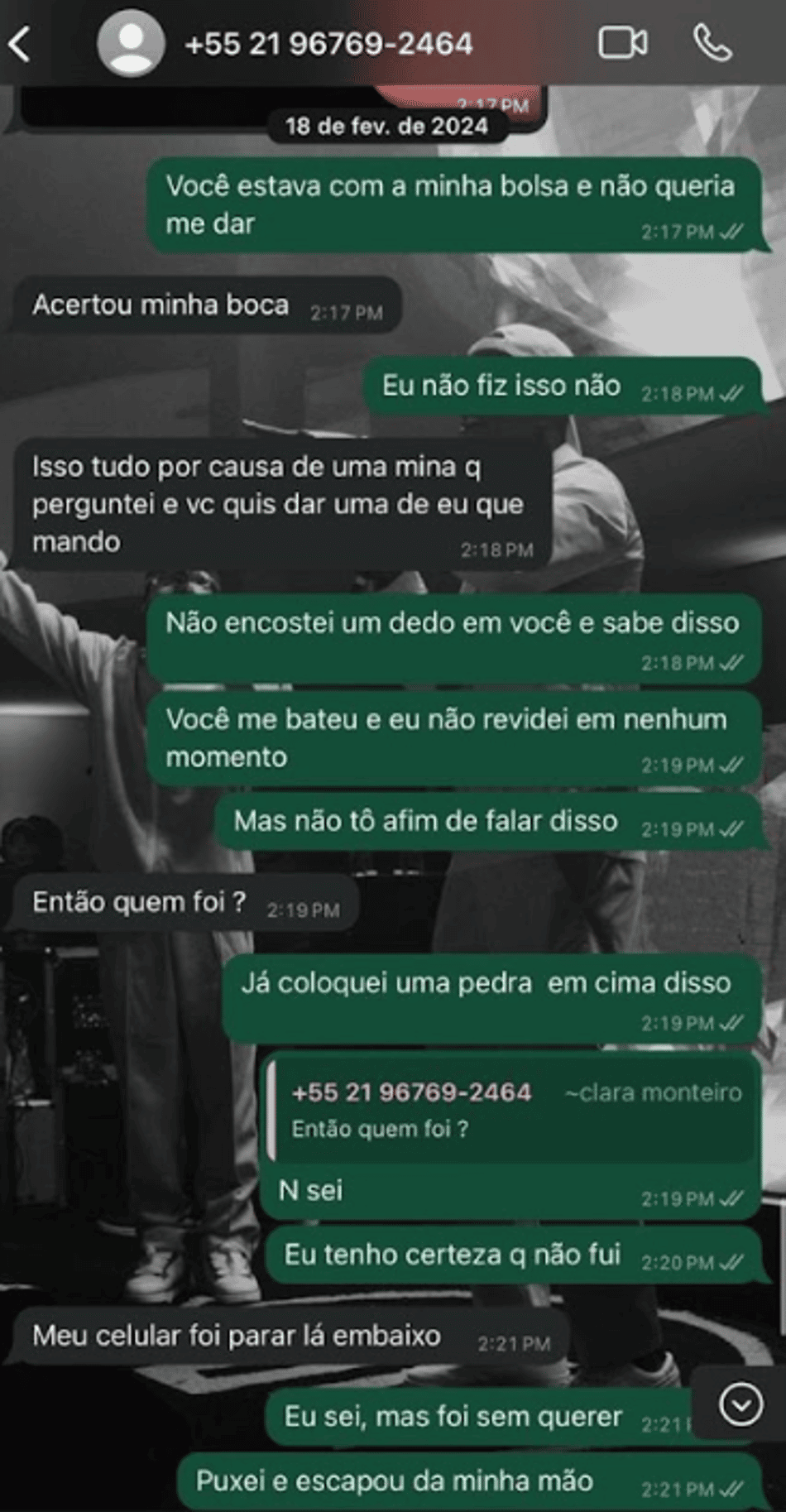 Caio Paulista expõe prints de conversas com sua ex-namorada, Clara Monteiro sobre agressões 2