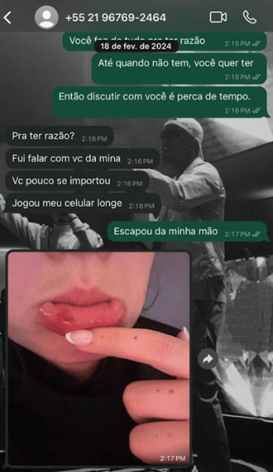 Caio Paulista expõe prints de conversas com sua ex-namorada, Clara Monteiro sobre agressões