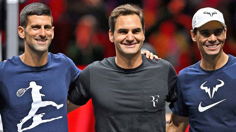 Novak Djokovic, Roger Federer e rafael Nadal (Foto: AFP)
