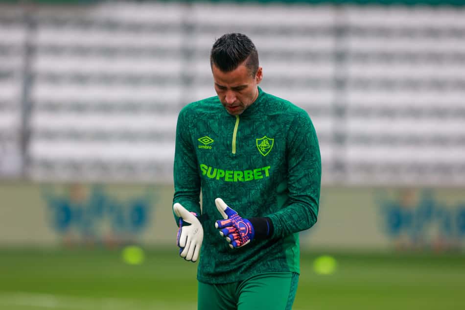 Goliero Fabio, do Fluminense, antes de Juventude x Fluminense no estadio Alfredo Jaconi