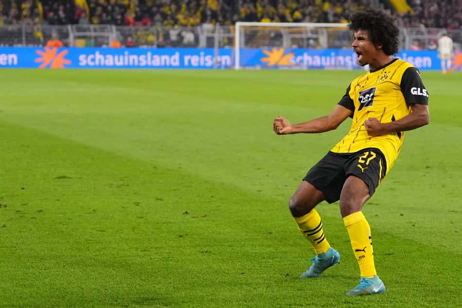 Karim Adeyemi, do Borussia Dortmund e da Alemanha, em partida contra o Heidenheim