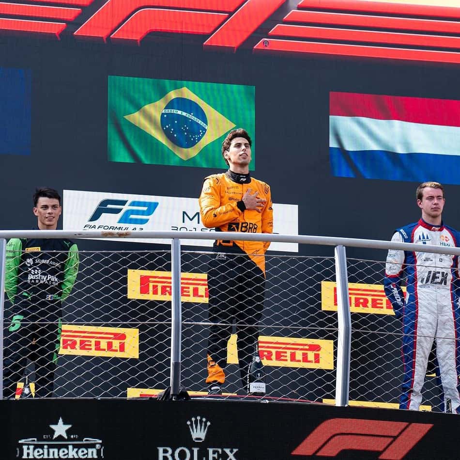 Gabriel Bortoleto no pódio do GP de Monza
