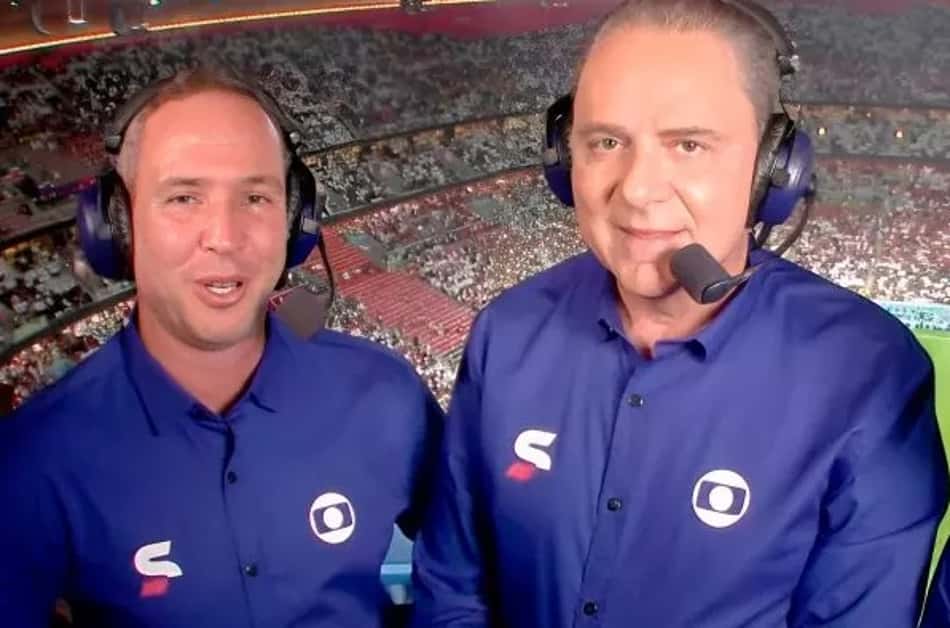 Luis Roberto e Caio Ribeiro estarão na transmissão de Flamengo x Palmeiras (Foto: Reprodução)