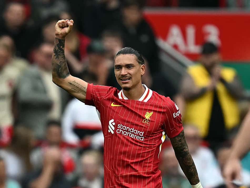 Darwin Núñez em ação pelo Liverpool