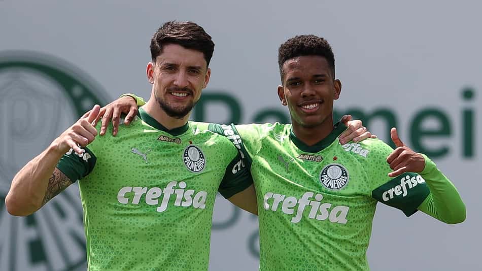 Piquerez e Estêvão treino do Palmeiras
