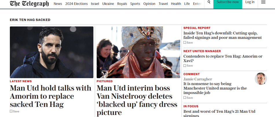 Telegraph – repercussão Bola de Ouro