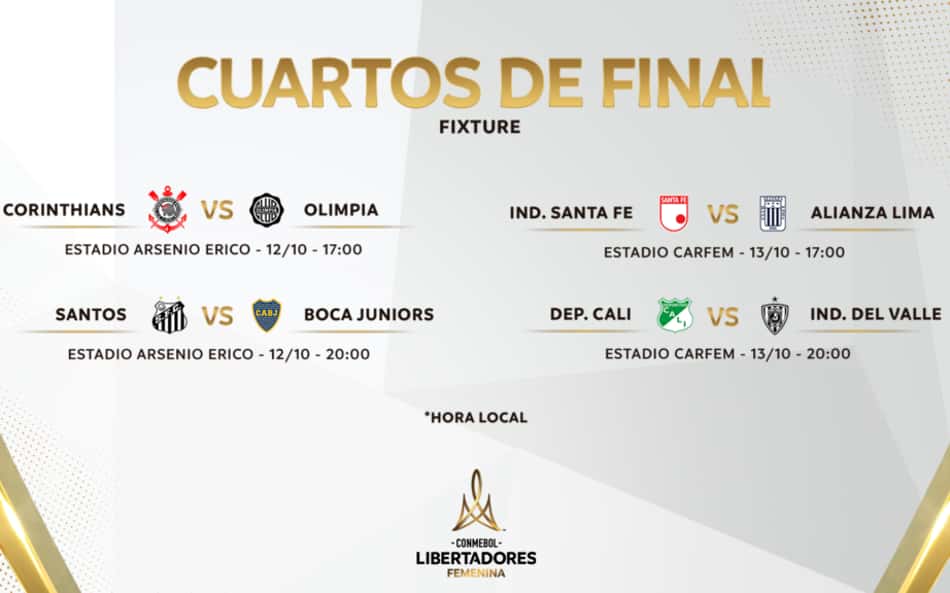 Libertadores feminina: definidos os confrontos das quartas de final