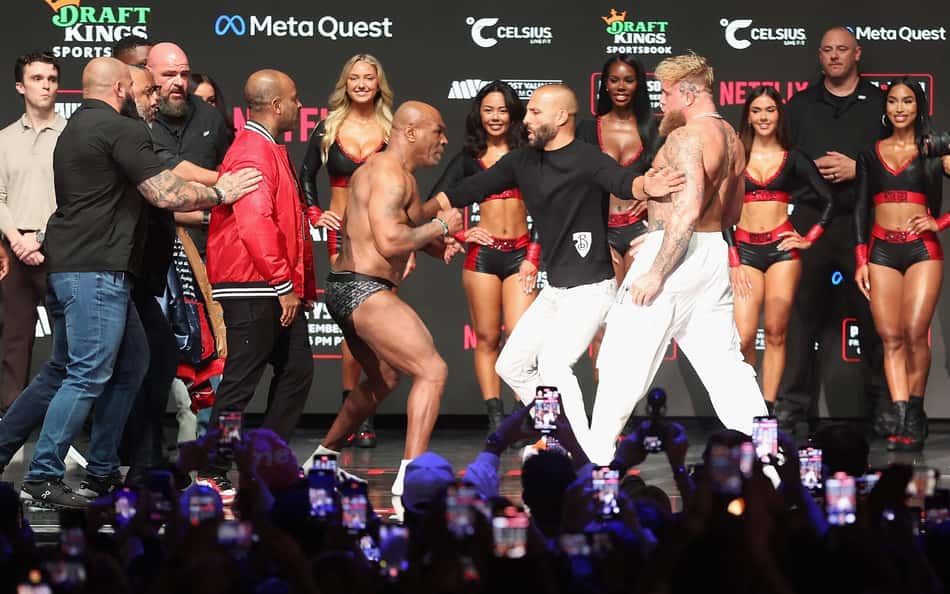 Com tapa na cara, pesagem de Mike Tyson e Jake Paul esquenta