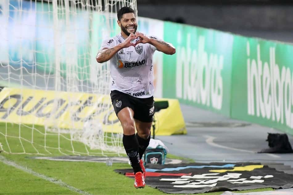 Rio de Janeiro, Brazil, August 26, 2021. Hulk football player from Atletico-MG team celebrates his goal during the game against Fluminense for the Bra
