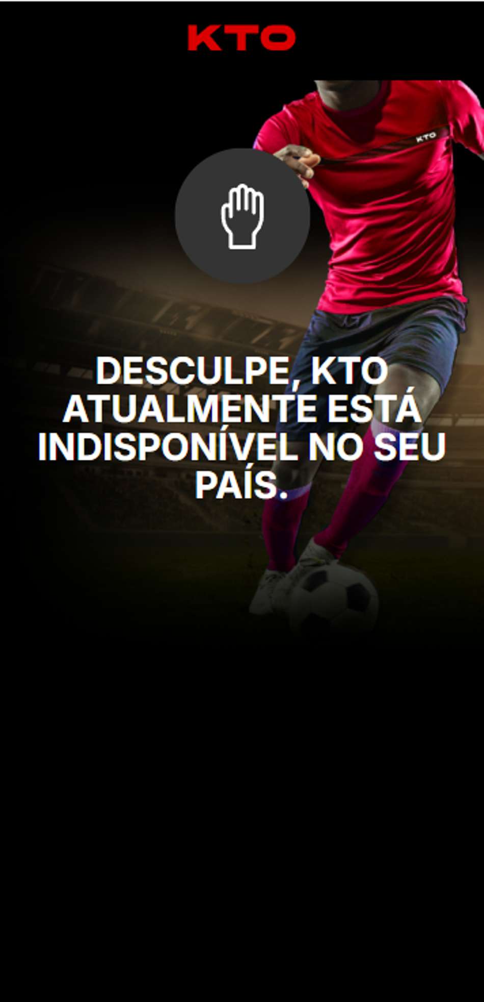 página da KTO fora do ar para acessos no exterior