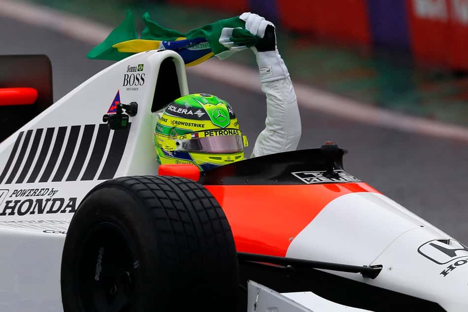 Hamilton guia McLaren de Senna em Interlagos, na Fórmula 1