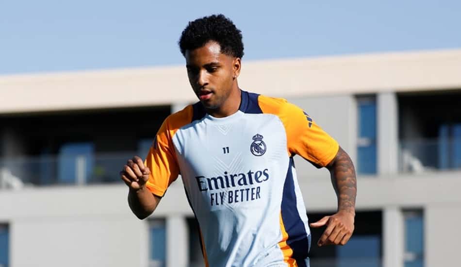 Rodrygo em treino pelo Real Madrid (Foto: Reprodução/Instagram)
