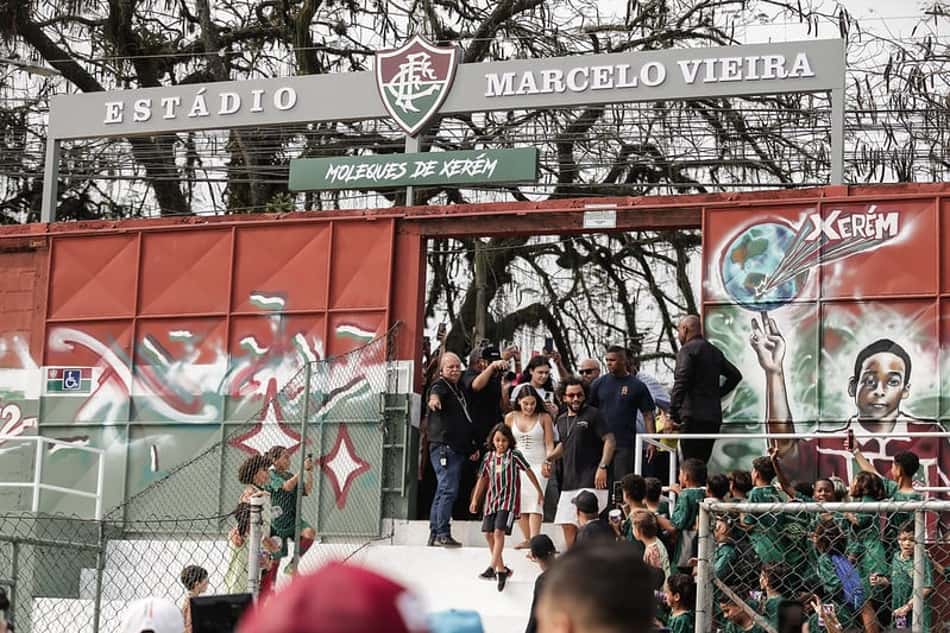 Ex-jogador do Fluminense, Marcelo em sua chegada no Estádio Marcelo Vieira, em Xerém