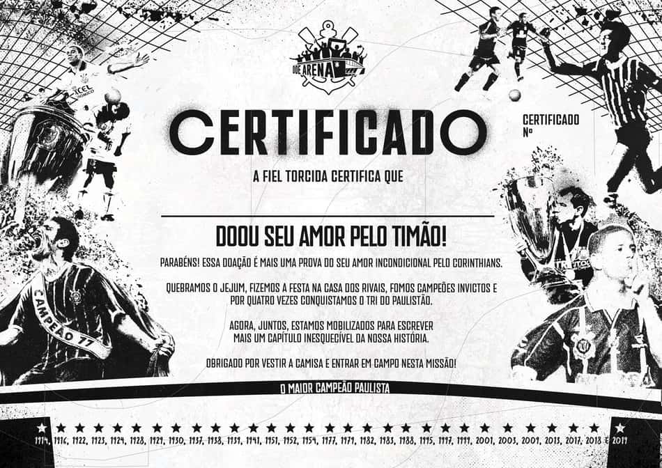 Corinthians certificado gaviões da fiel