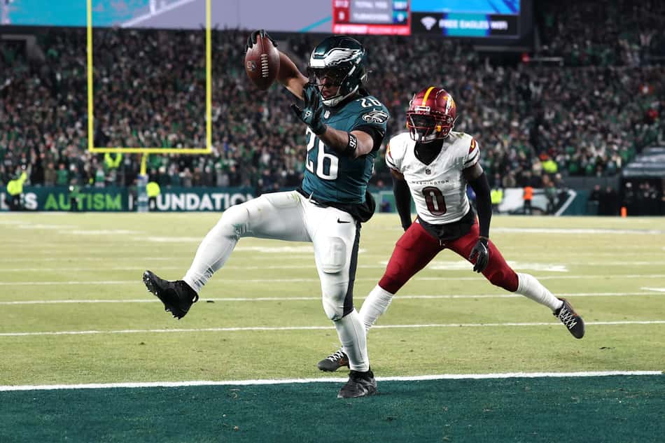 NFC Championship Game: Washington Commanders v Philadelphia Eagles Saquon Barkley Eagles