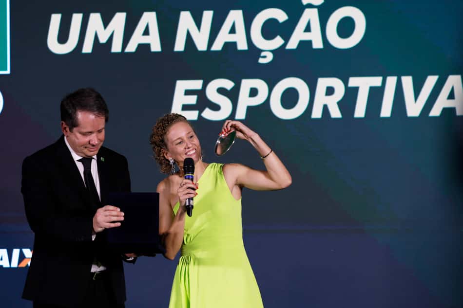 Presidente do COB, Marco La Porta, e a vice, Yane Marques
