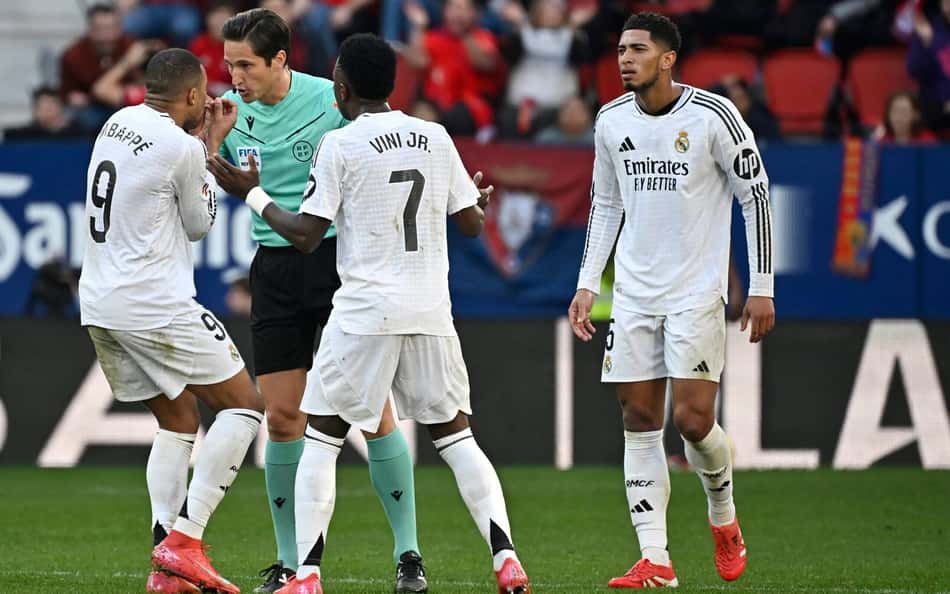 Bellingham é expulso, e Real Madrid vê liderança ameaçada com empate