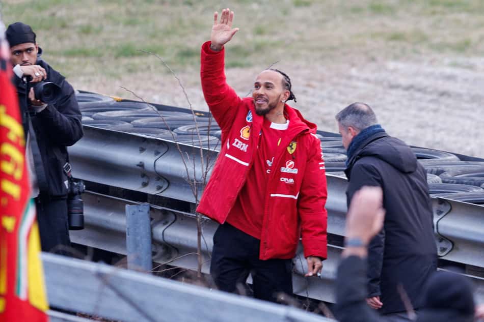 Lewis Hamilton em testes em Fiorano (Foto: Federico SCOPPA/AFP)