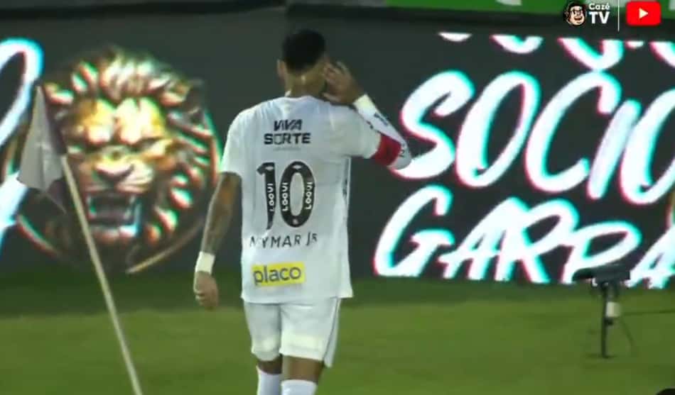 Neymar no jogo contra a Inter de Limeira