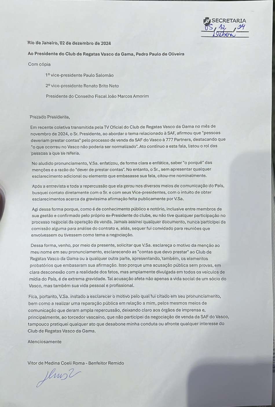 Documento Vitor Roma