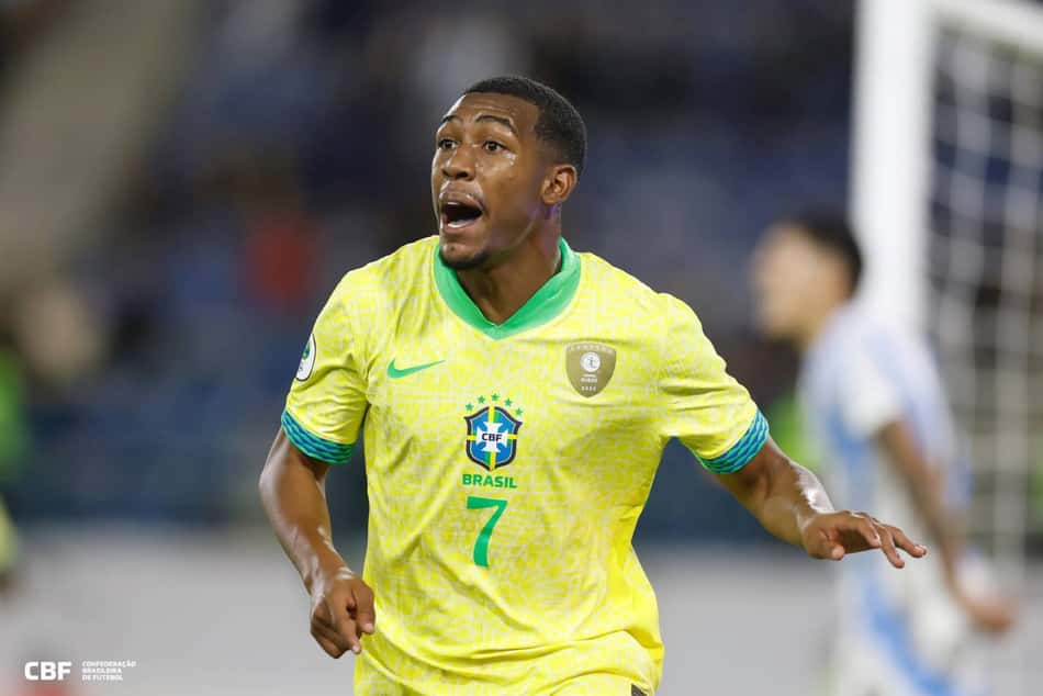 Rayan fez o gol do Brasil (foto: Rafael Ribeiro / CBF)