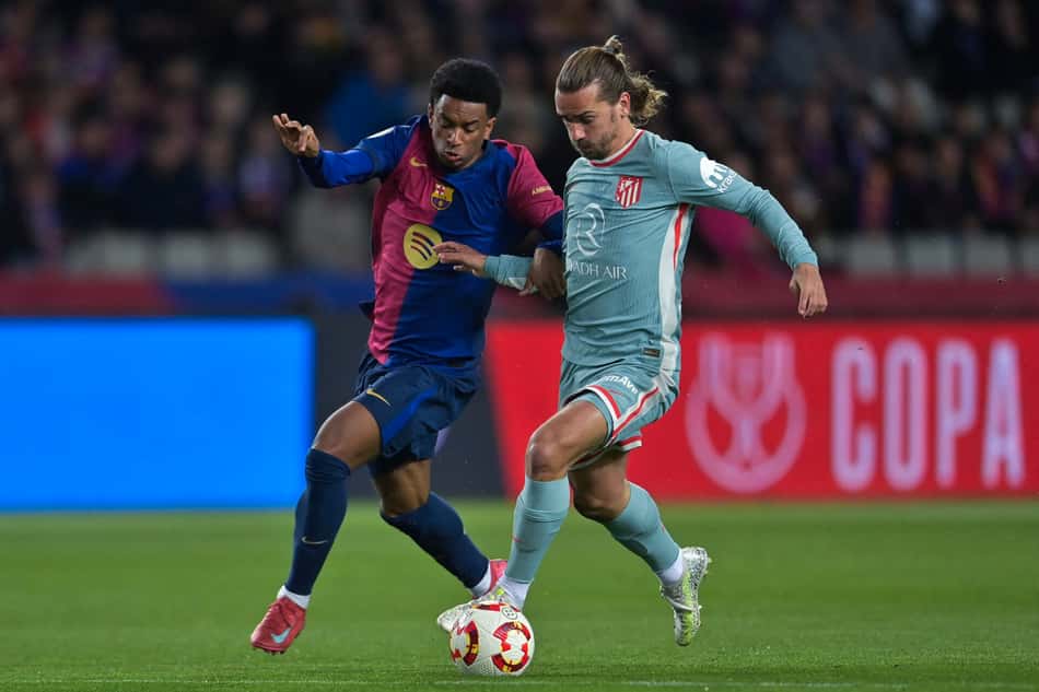 Griezmann em ação no jogo do Atlético de Madrid contra o Barcelona pela semifinal da Copa do Rei