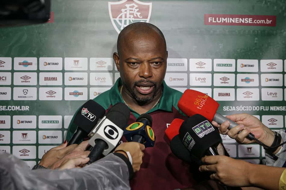 Marcão em entrevista após jogo do Fluminense pelo Carioca. (Foto: Lucas Merçon/FFC)