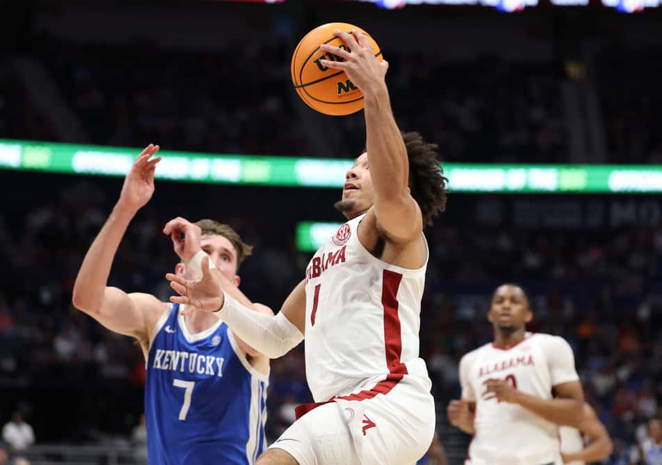 Mark Sears é um dos principais destaques da NCAA e pode ser selecionado em uma escolha alta do Draft da NBA de 2025(Foto: ANDY LYONS / GETTY IMAGES NORTH AMERICA / Getty Images via AFP)