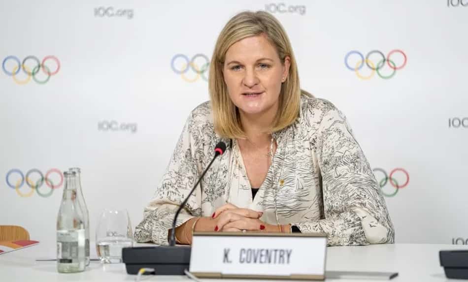 A presidente do COI, Kirsty Coventry