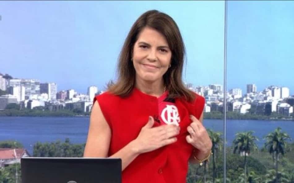 Mariana Gross volta a comemorar título do Flamengo em jornal da Globo; veja