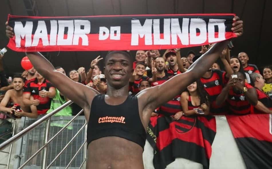 Vini Jr comemora gol de Bruno Henrique pelo Flamengo: 'Sempre ele'