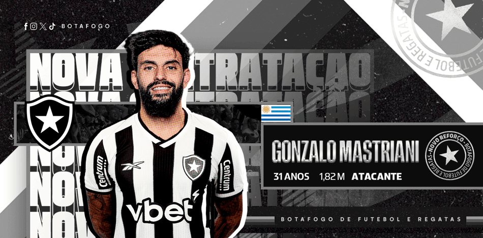 Botafogo anunciou oficialmente a contratação de Gonzalo Mastriani