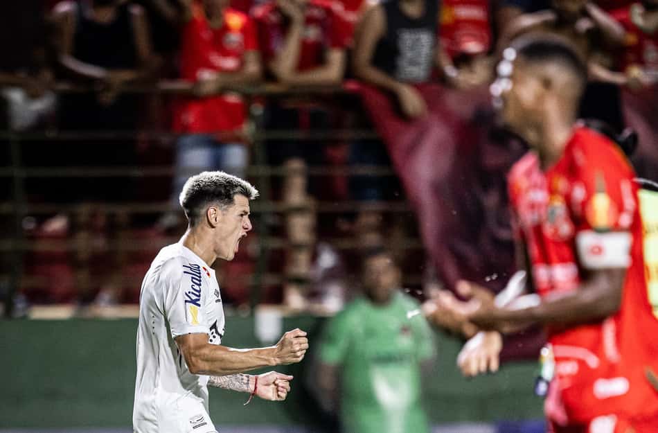 Leo Godoy marcou contra Velo Clube, no Paulistão (Foto: Raul Baretta/ Santos FC)