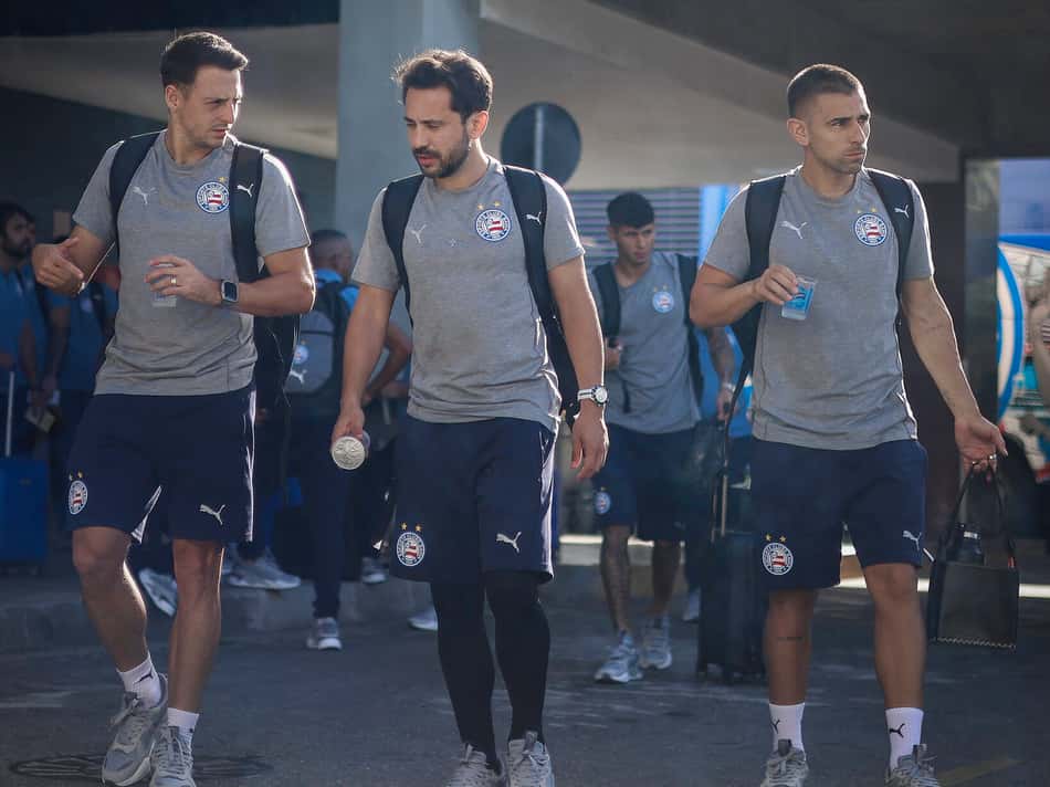 Elenco do Bahia em viagem para Belo Horizonte Foto: Rafael Rodrigues / EC Bahia