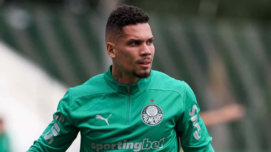 O atacante Paulinho treinou em tempo integral com o grupo (Foto: Cesar Greco/Palmeiras)