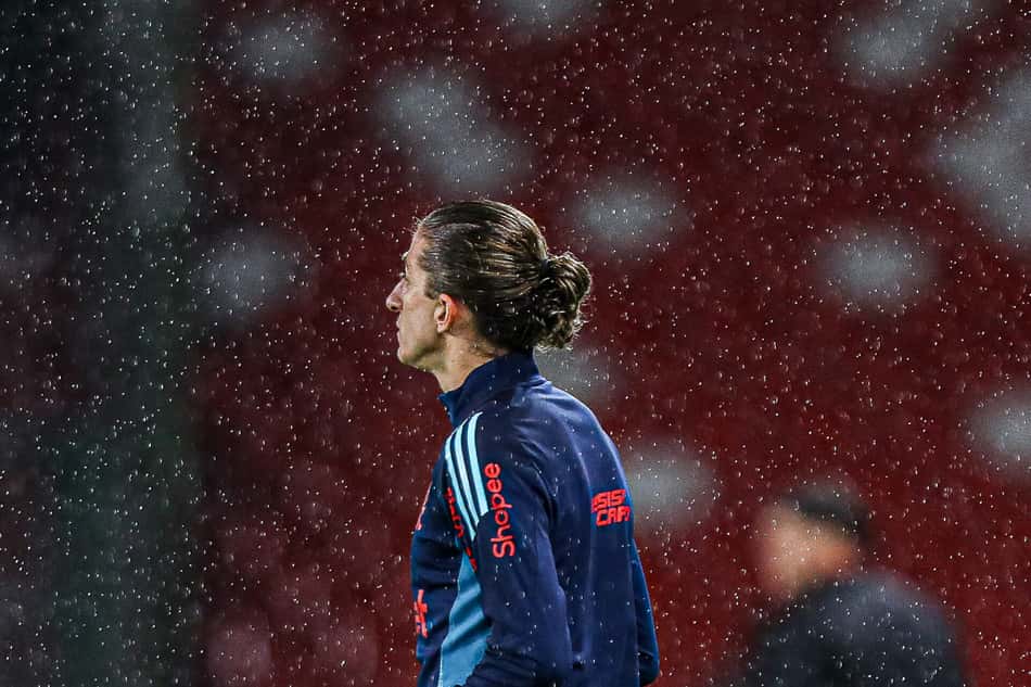 Filipe Luís durante a partida contra a LDU (Foto: Gilvan de Souza/Flamengo)