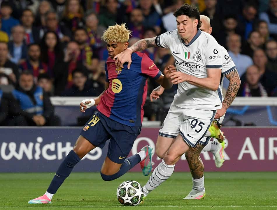 Barcelona x Inter de Milão pela Champions League, com bom jogo de Raphinha e Yamal