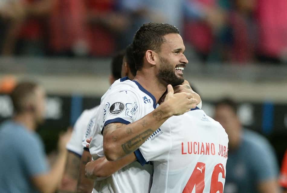 William José comemora gol contra o Atlético Nacional Foto: Jhony Pinho/AGIF
