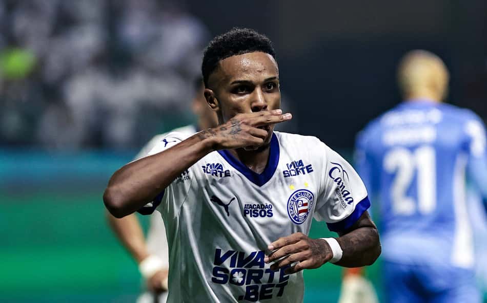 Kayky faz tradicional comemoração após gol contra o Palmeiras  Foto: Fabio Giannelli/AGIF