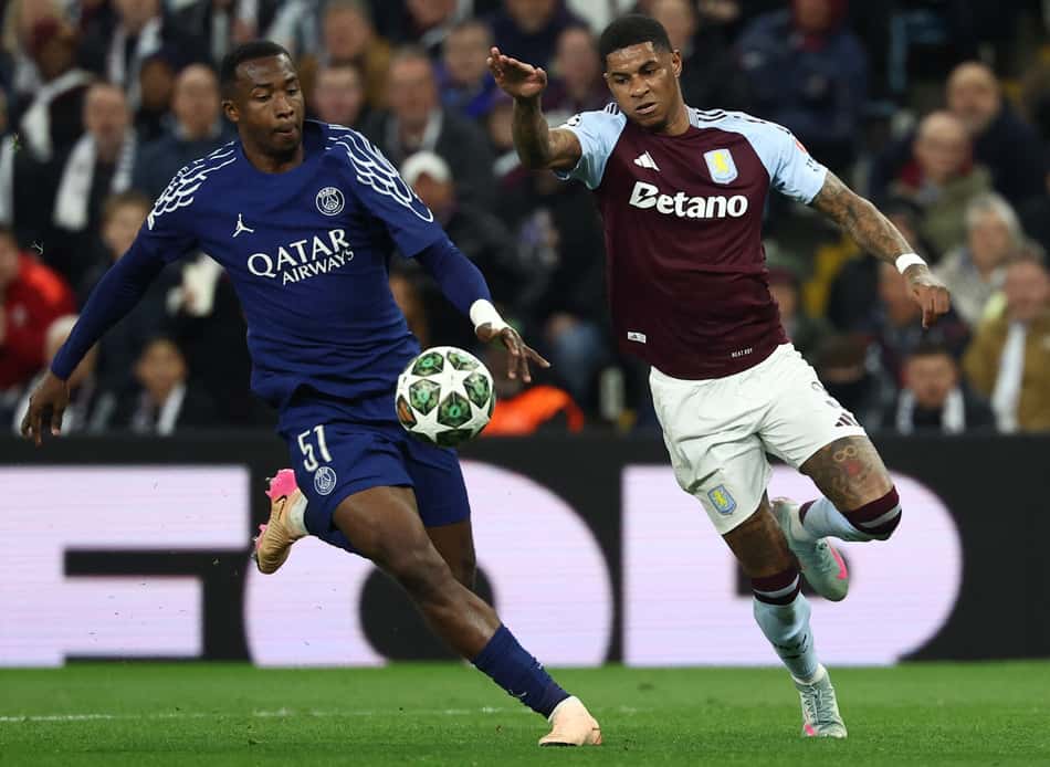 Aston Villa e PSG se enfrentaram pela Champions