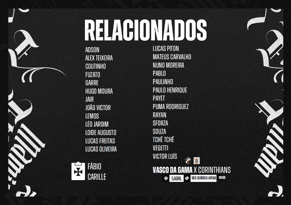 Corinthians x Vasco - relacionados