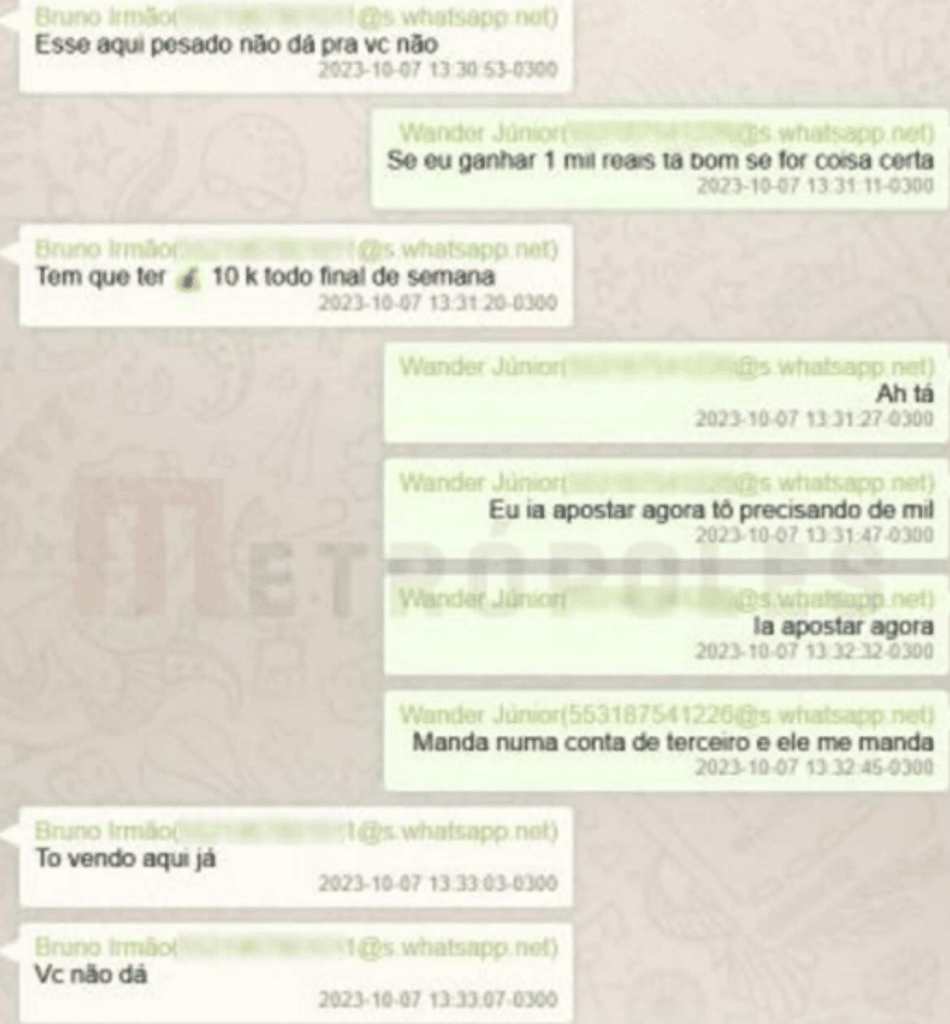 Conversa entre Bruno Henrique e Wander