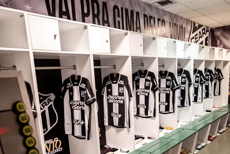 Vestiário do Ceará, na Arena Castelão (Foto: Gabriel Silva/Ceará SC)