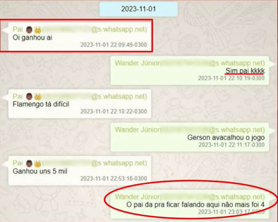 Conversa irmão bruno henrique pai