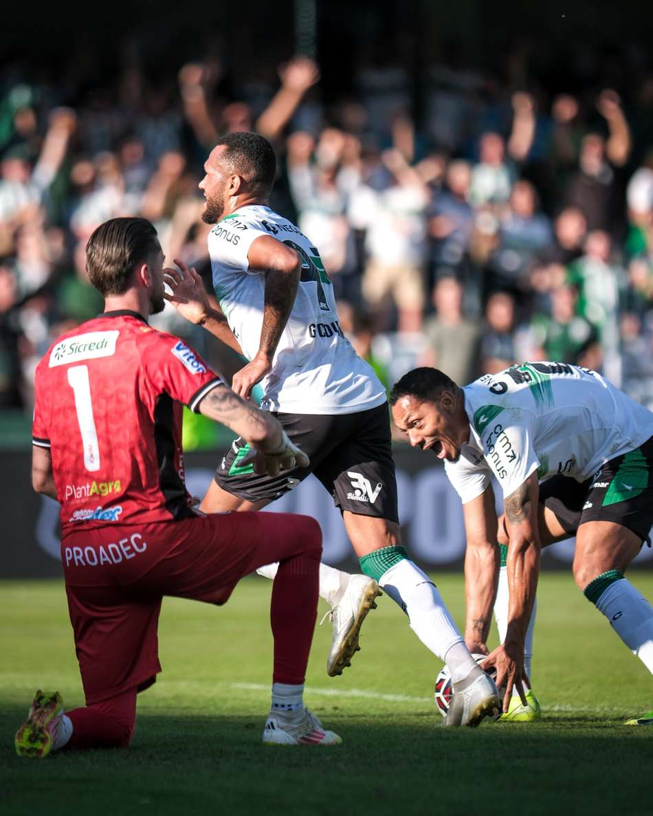 Douglas Coutinho comemorando (Foto: Divulgação/Coritiba)